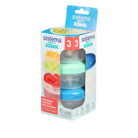 Sistema To Go Mini Bites Food Storage 130 ml Mixed Pack 3-pack