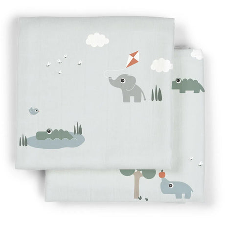 DonebyDeer Blue Cloth Diaper 2 pcs Playground Blue