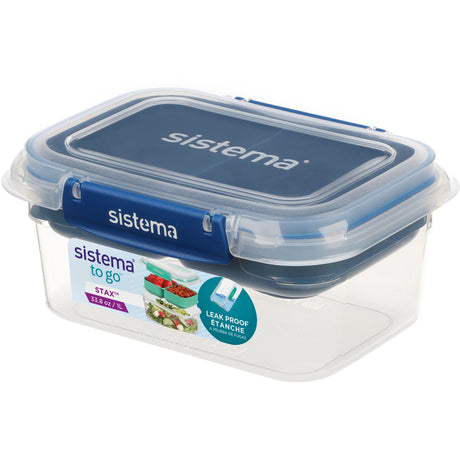 Sistema Ocean Blue Rectangle Stax To Go Lunch Box 1L