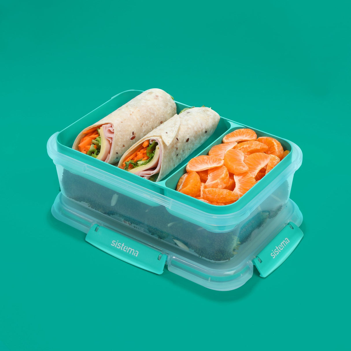 Sistema Minty Teal Rectangle Stax To Go Lunch Box 2.2L