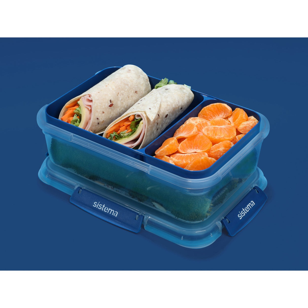 Sistema Ocean Blue Rectangle Stax To Go Lunch Box 2.2L