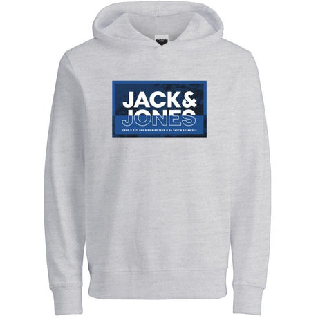 Jack & Jones Junior White Melange Cologan Print Sweat Hoodie