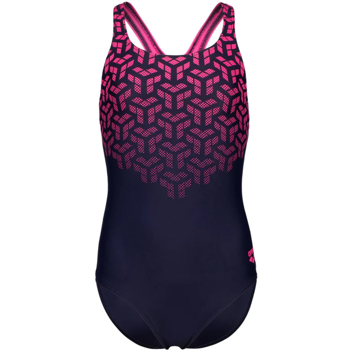 Arena Navy-Shocking Pink Kikko V Swimsuit Swim Pro Back