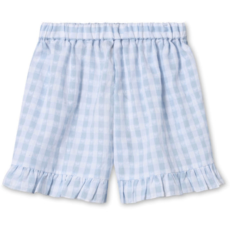Fliink Dream Blue Check Pari Ruffle Shorts