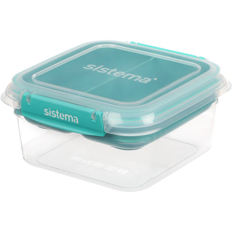 Sistema Minty Teal Square Stax To Go Lunch Box 1.15L