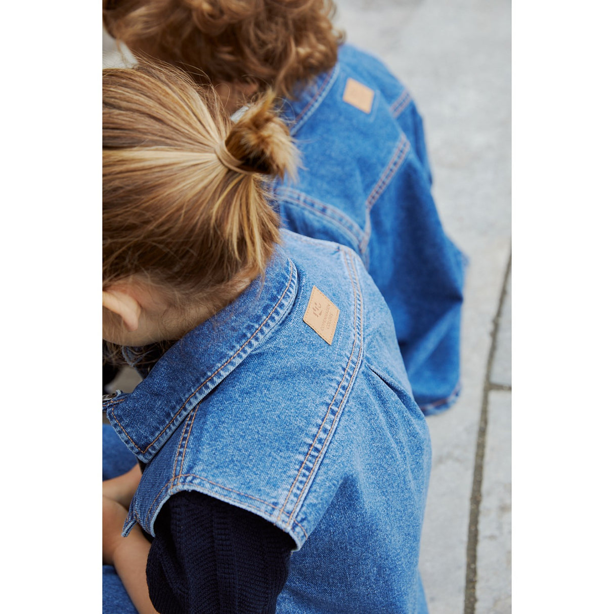 COPENHAGEN COLORS Indigo Blue Washed Organic Boyish Denim Vest