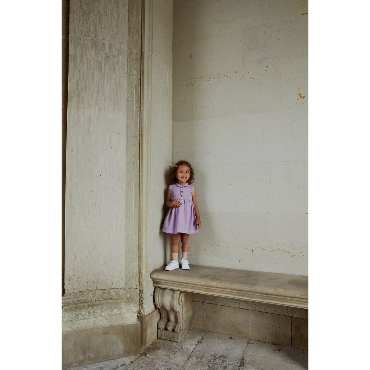 COPENHAGEN COLORS Lavender Organic Twill Dress W Collar