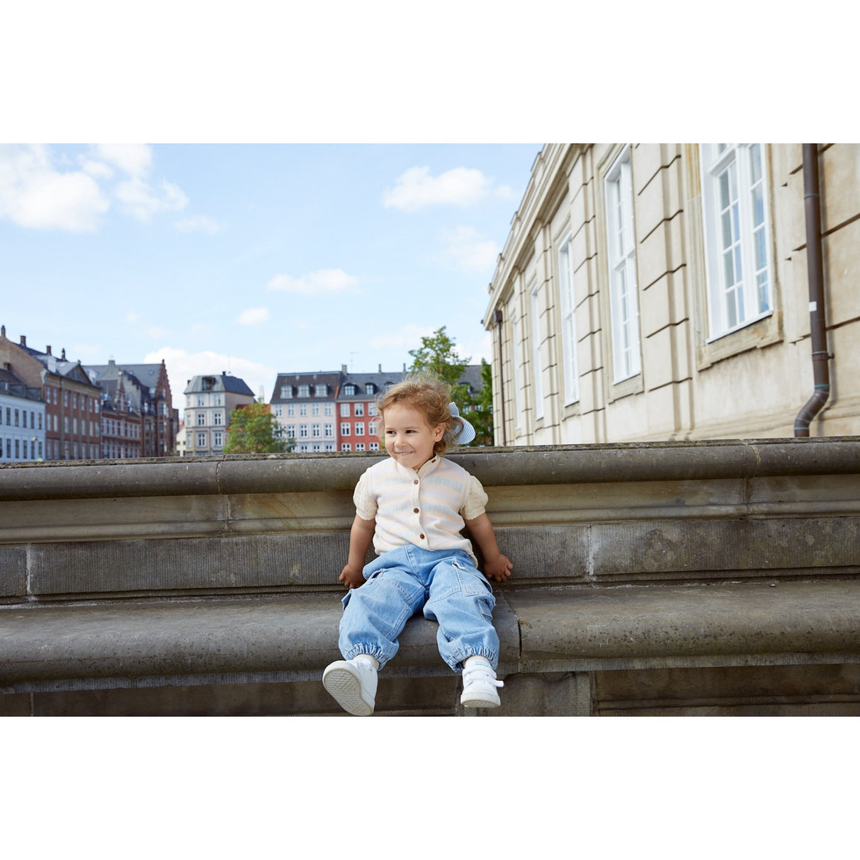 COPENHAGEN COLORS Lt Blue Indigo Washed Organic Cargo Denim Pants