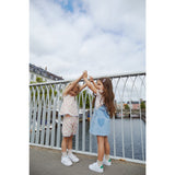 COPENHAGEN COLORS Super Lt Blue Indigo Washed Organic Denim Spencer Dress W Heart