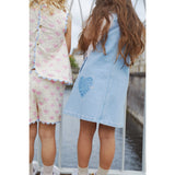 COPENHAGEN COLORS Super Lt Blue Indigo Washed Organic Denim Spencer Dress W Heart
