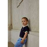 COPENHAGEN COLORS Navy/Cream Comb. Polo W. Embroidery