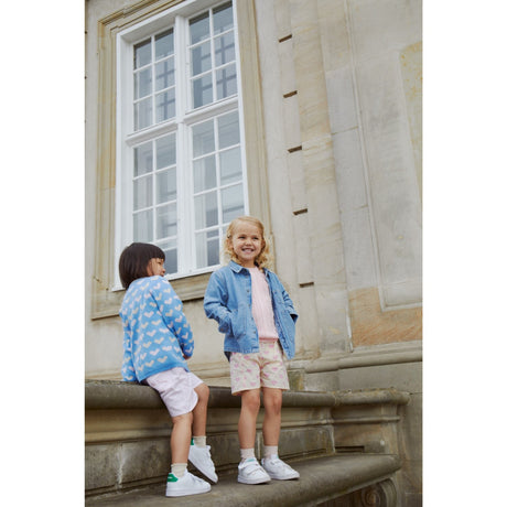 COPENHAGEN COLORS Sky Blue Comb. Knitted Heart Cardigan