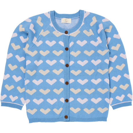 COPENHAGEN COLORS Sky Blue Comb. Knitted Heart Cardigan