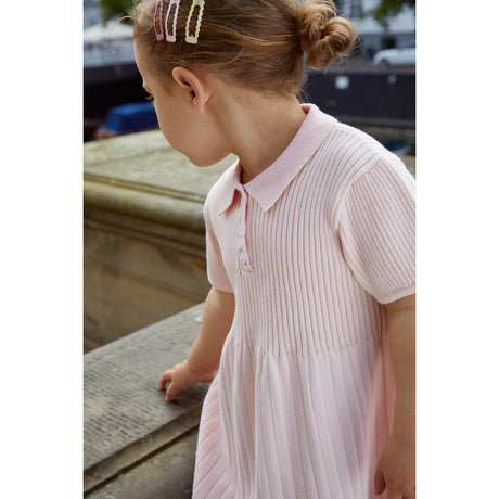 COPENHAGEN COLORS Ballerina/Cream Comb. Rib Polo Knitted Dress