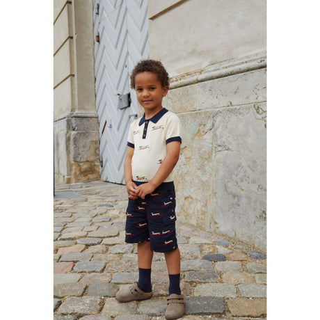 COPENHAGEN COLORS Navy w. Surfing Dog Twill Shorts