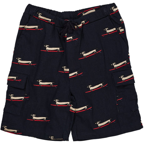 COPENHAGEN COLORS Navy w. Surfing Dog Twill Shorts