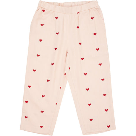 COPENHAGEN COLORS Dusty Rose W. Berry Hearts Twill Heart Pants