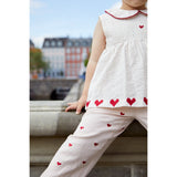 COPENHAGEN COLORS Dusty Rose W. Berry Hearts Twill Heart Pants