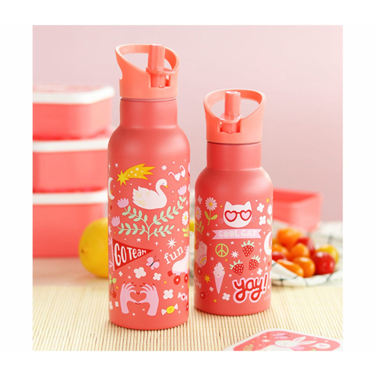 A Little Lovely Company Fun Stainless Steel Drink Bottle