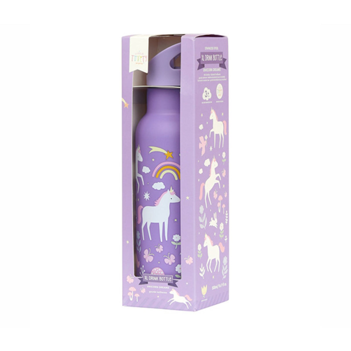 A Little Lovely Company Unicorn Dreams Xl Stainless Steel Drink Bottle