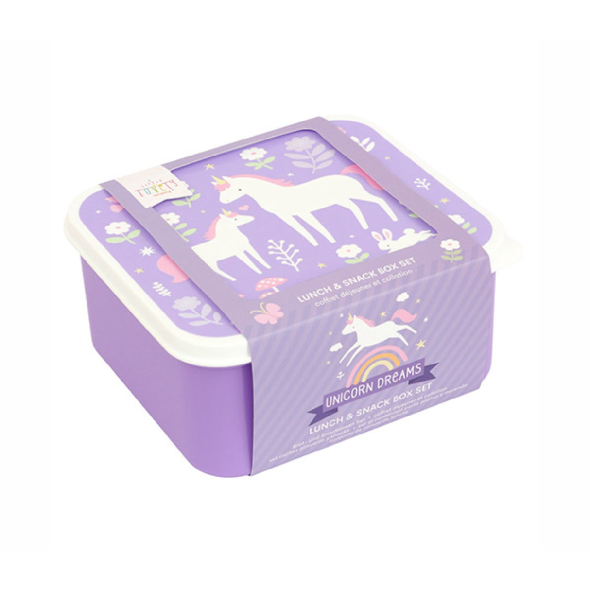 A Little Lovely Company Unicorn Dreams Lunch & Snack Box Set