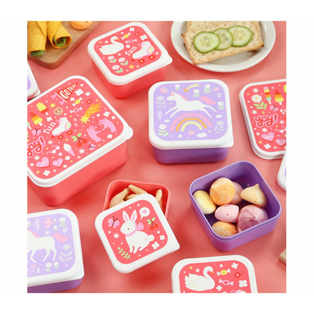 A Little Lovely Company Unicorn Dreams Lunch & Snack Box Set