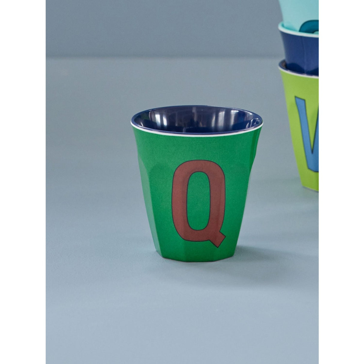 RICE Bluish Colors Melamin Alphabet Cup