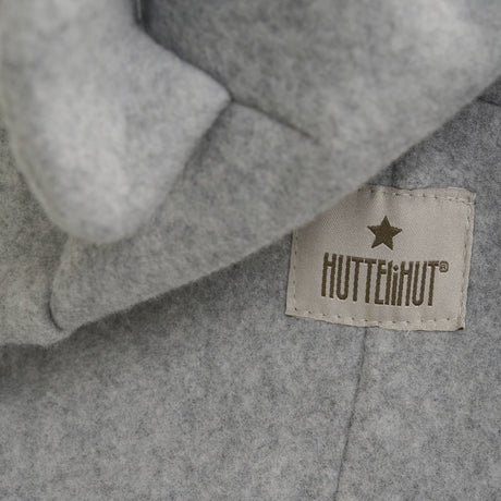 Huttelihut Light Grey Melange Pram Suit Ears Cot. Fleece