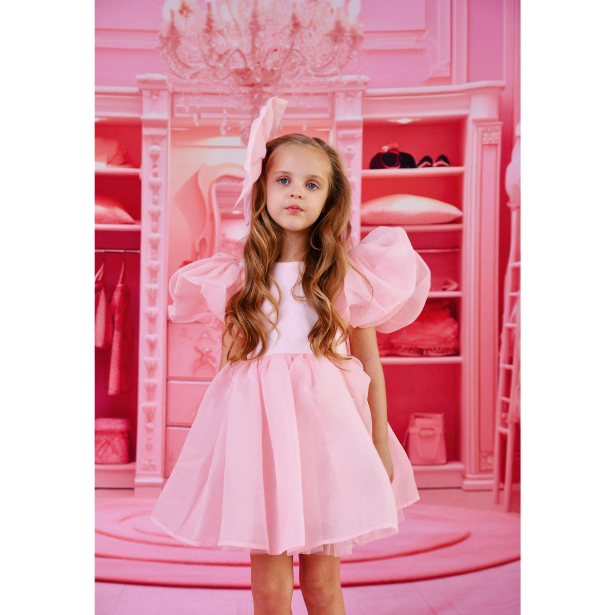 Dolly by Le Petit Tom DollyPink Dolly World V-Back Puff Sleeve Organza Tutu Dress