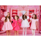 Dolly by Le Petit Tom White Dolly World V-Back Puff Sleeve Organza Tutu Dress