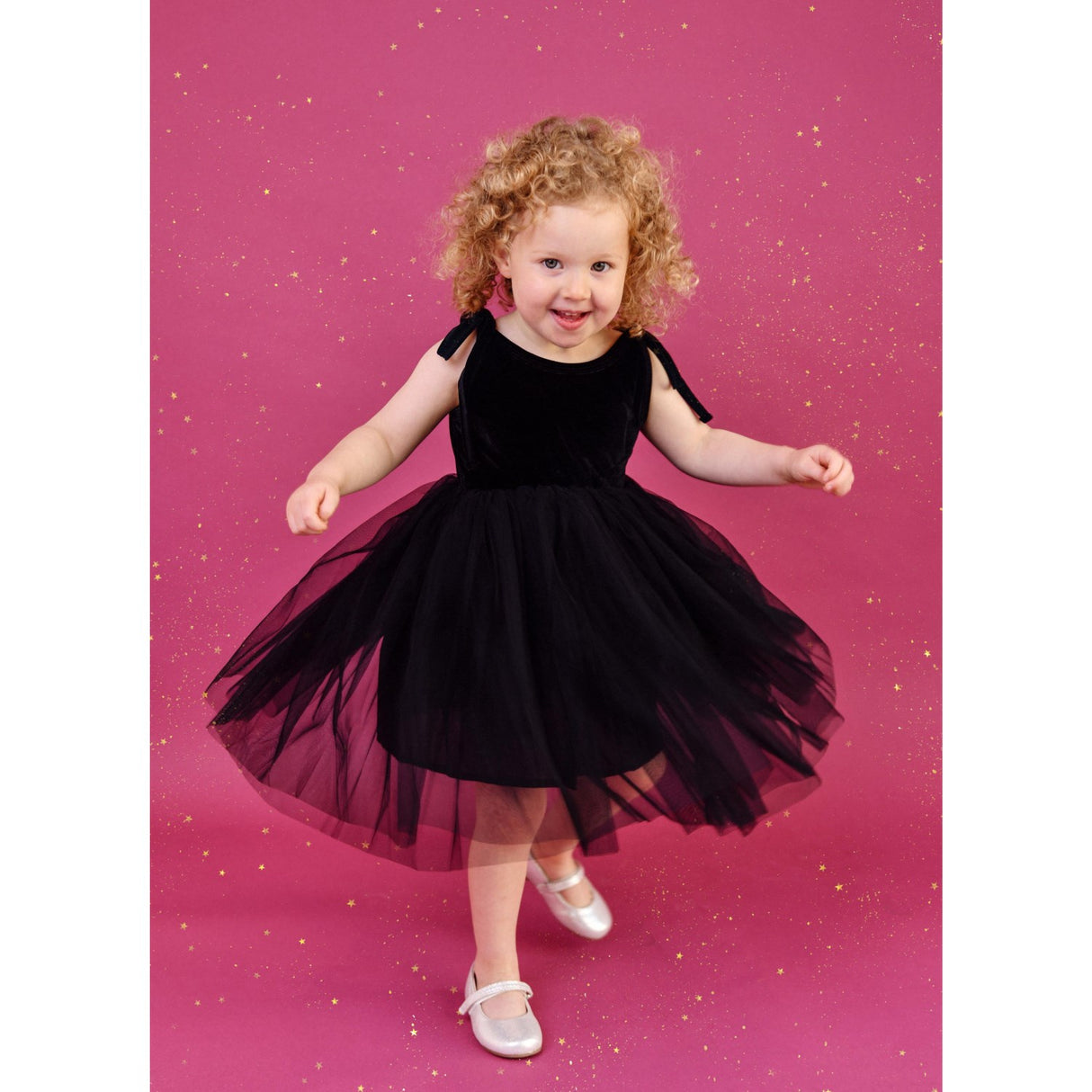 Dolly by Le Petit Tom Black Dolly Universe Velvet Cosmic Strings Tutu Dress