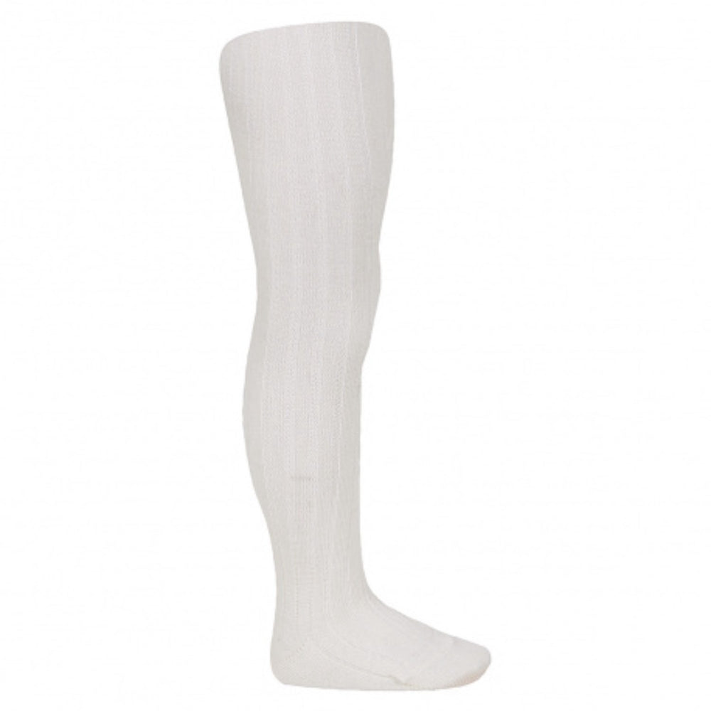 Condor Ribbed Tights Buy Cóndor White Merino Wool-blend Rib Tights | Luksusbaby