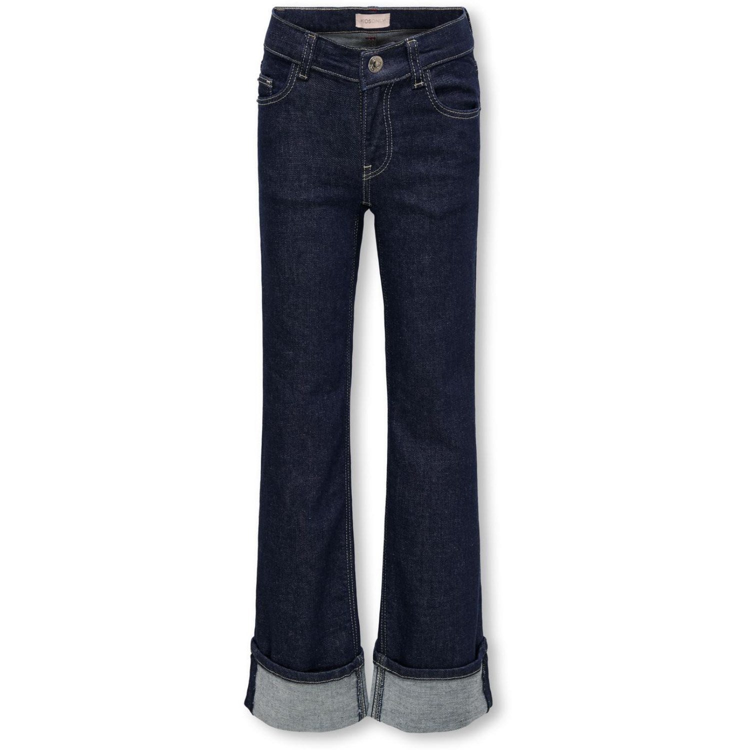 Buy kids ONLY Dark Blue Denim Mercer Wide Fold-Up Denim Jeans