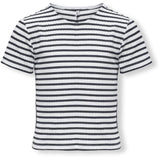 kids ONLY Night Sky Horizontal Cloud Dancer Nella Striped O-Neck T-Shirt Noos