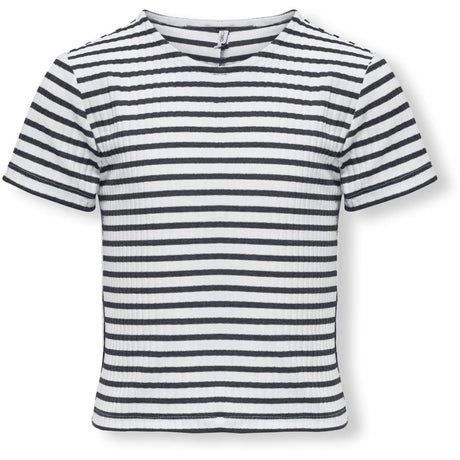 kids ONLY Night Sky Horizontal Cloud Dancer Nella Striped O-Neck T-Shirt Noos