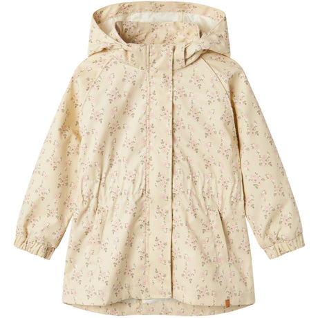 Lil'Atelier Bleached Sand Gerda Long Jacket AOP Fo