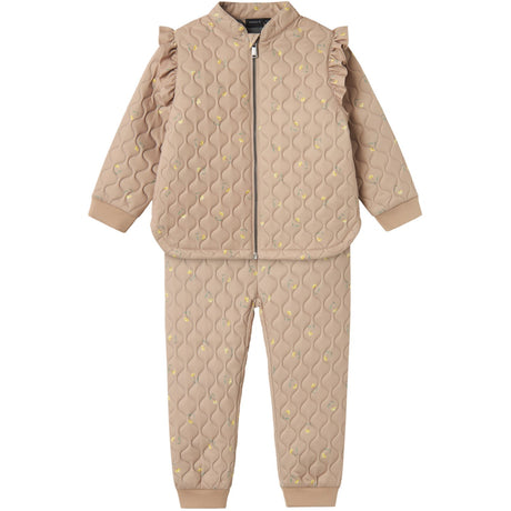 Name It Light Taupe Flower Moon Quilted Set AOP Fo