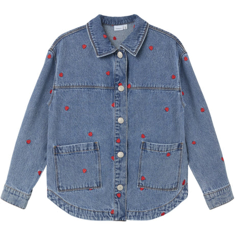 Name It Medium Blue Denim Heart Mandy Denim Embroidery Jacket