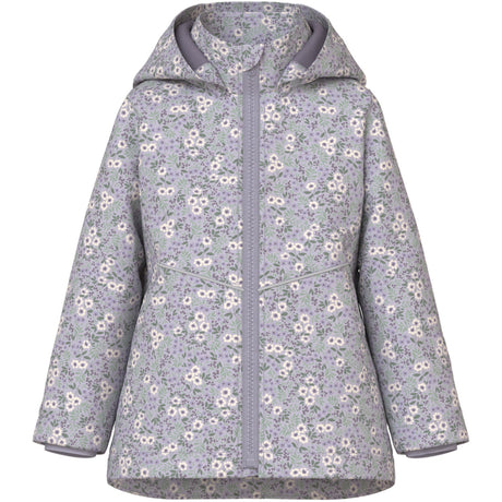 Name It Misty Lilac Small Flower Maxi Li Jacket AOP