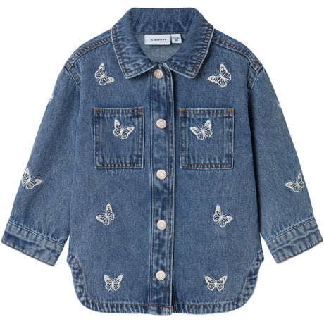 Name It Medium Blue Denim Butterfly Nina Embroidery Denim Jacket