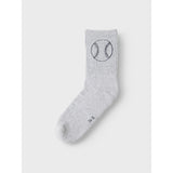 Name It Light Grey Melange Bright White Dale 2-Pack Socks