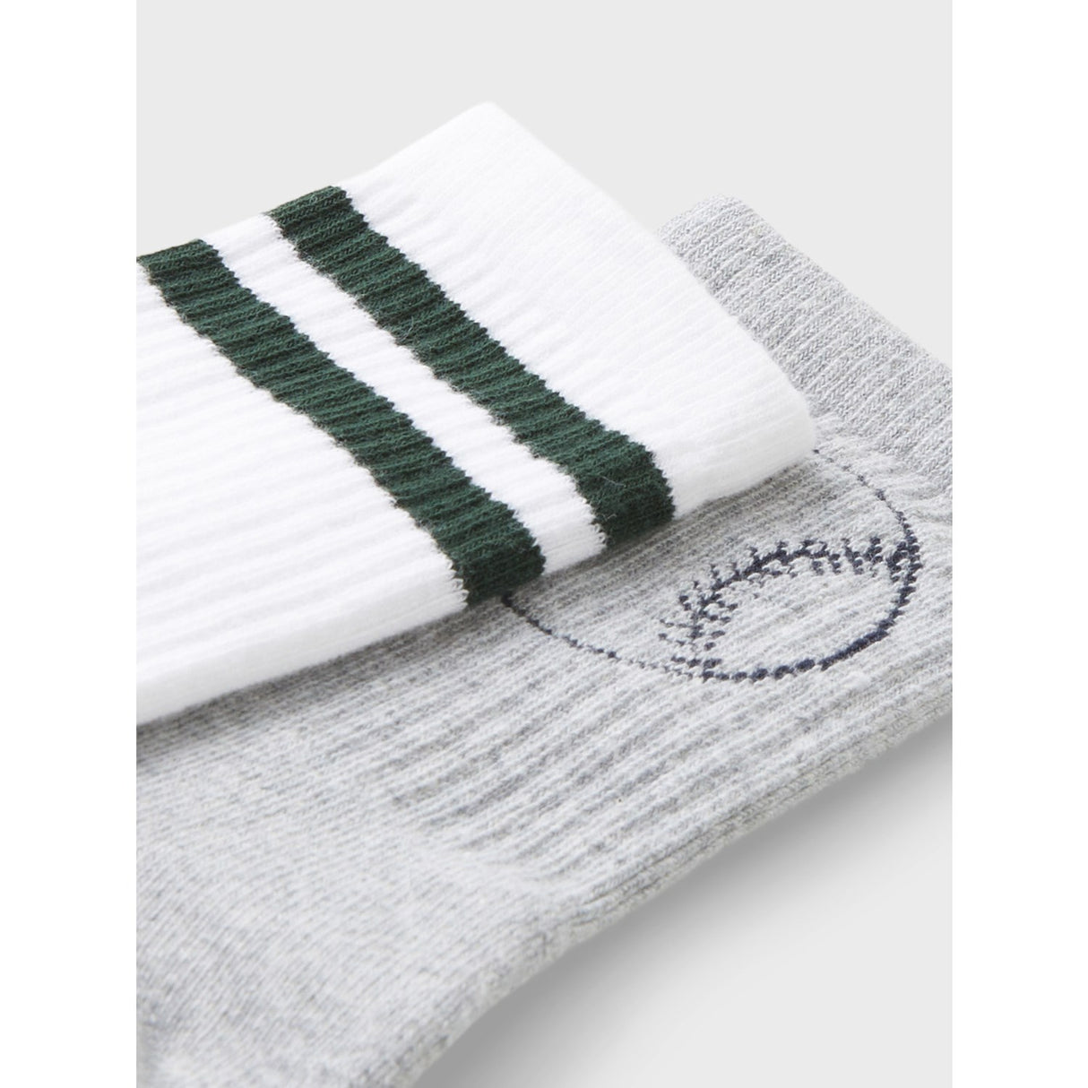 Name It Light Grey Melange Bright White Dale 2-Pack Socks