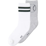 Name It Light Grey Melange Bright White Dale 2-Pack Socks