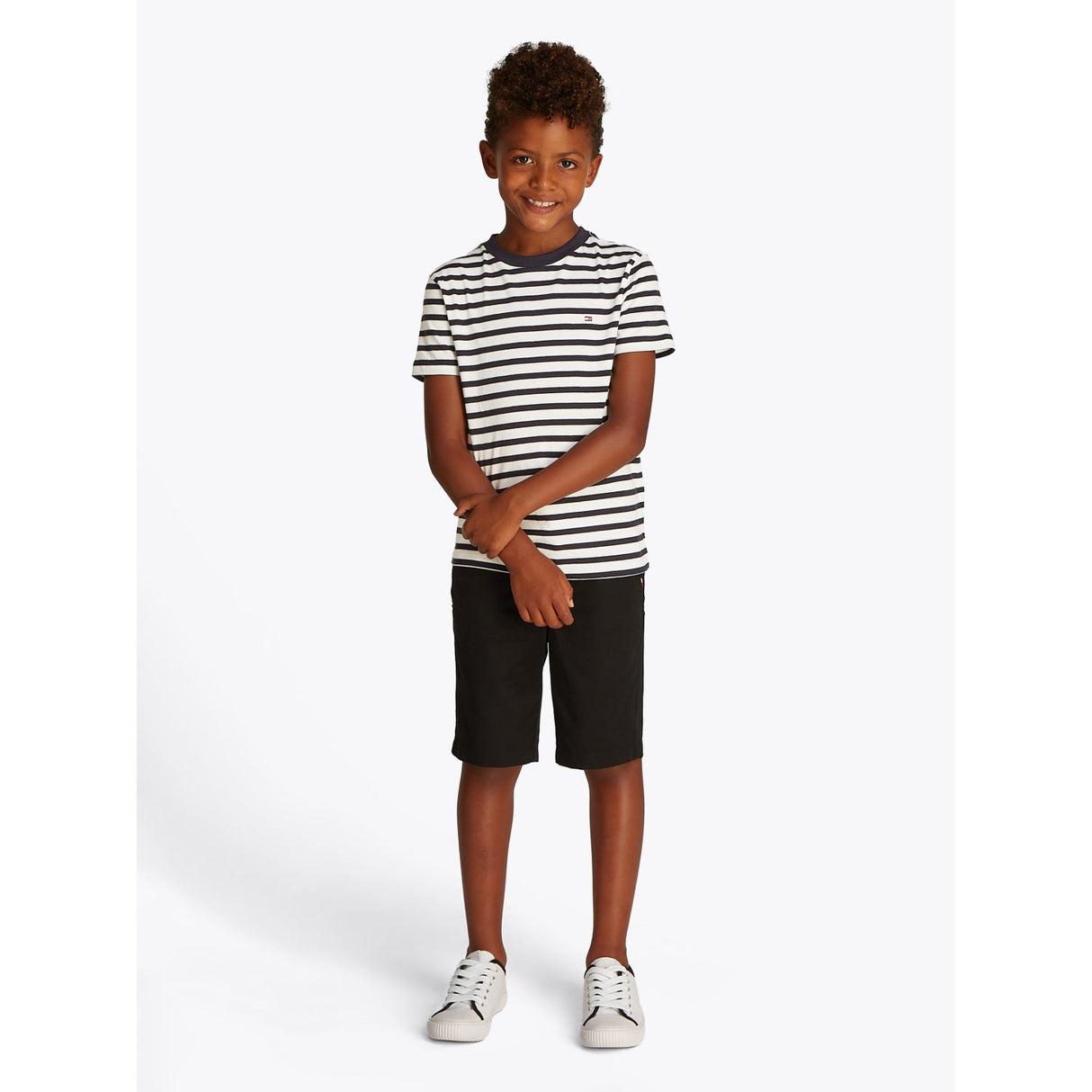 Tommy Hilfiger Dark Night Navy White Breton Stripe Essential Cotton Reg T-Shirt