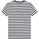 Tommy Hilfiger Dark Night Navy White Breton Stripe Essential Cotton Reg T-Shirt