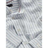 Tommy Hilfiger Breezy Blue Stripe Linen Blend Striped Shirt LS