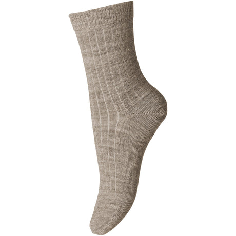 Mp Danmark 718 Light Brown Melange 489 Wool rib Socks