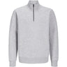 Jack & Jones Junior Light Grey Melange Bradley Sweatshirt Half Zip Noos