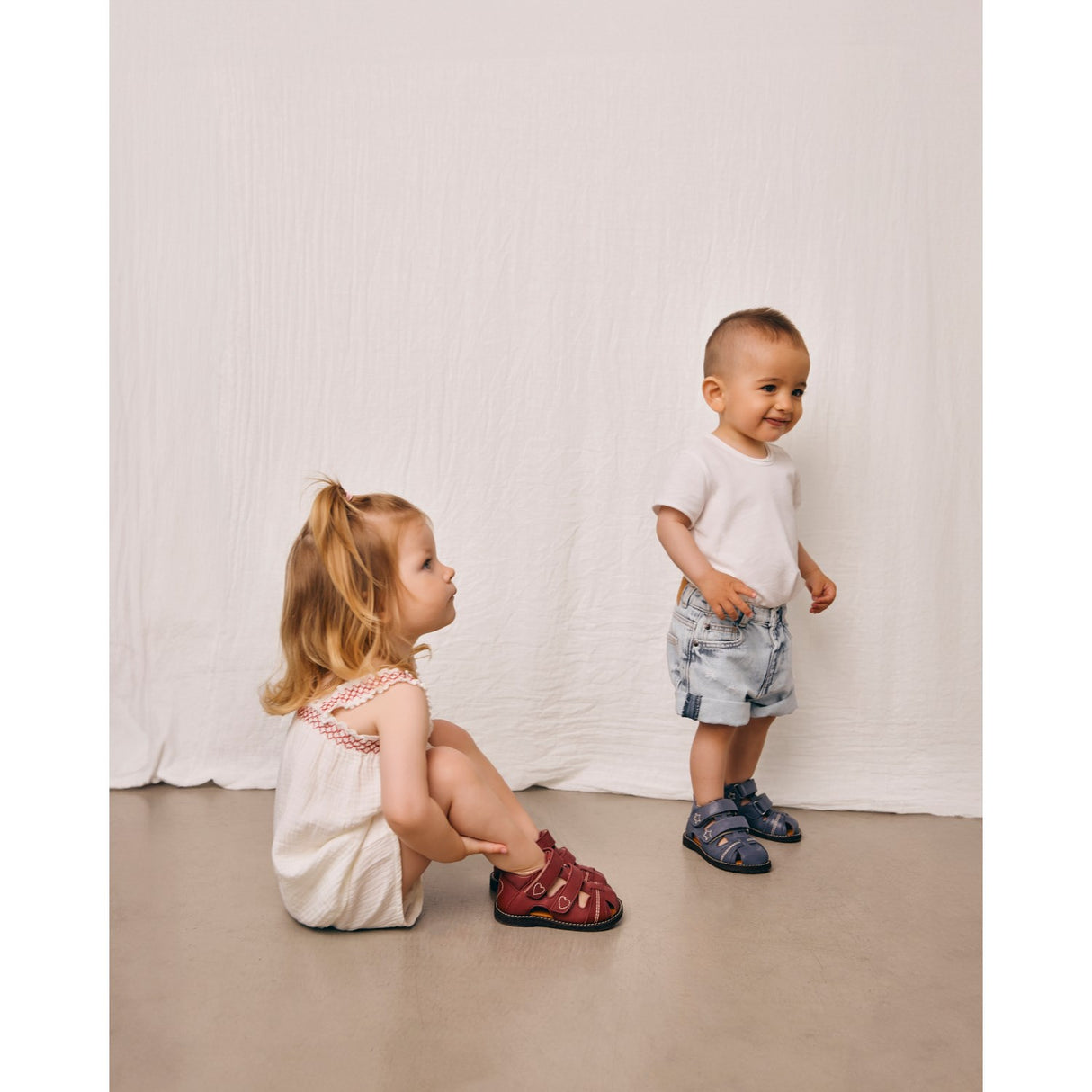 Angulus Indigo Sandal Med Stjernebroderi