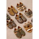 Angulus Forrest/Marshland print Leathersandal Med Stjernedetalje